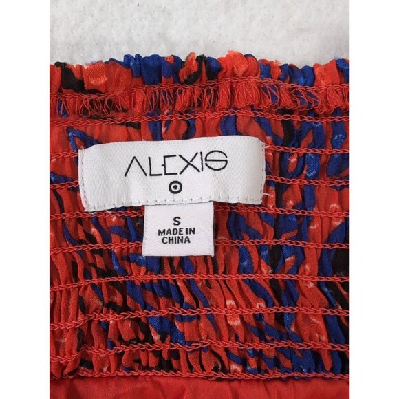 Alexis x Target Midi Dress Womens S Red Blue Sleeveless Fairy Sexy Party Tropica - Picture 8 of 11